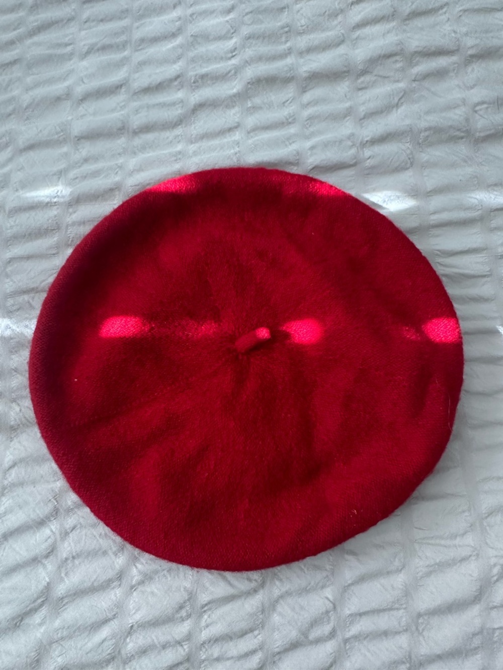 Red Knit Beret Hat